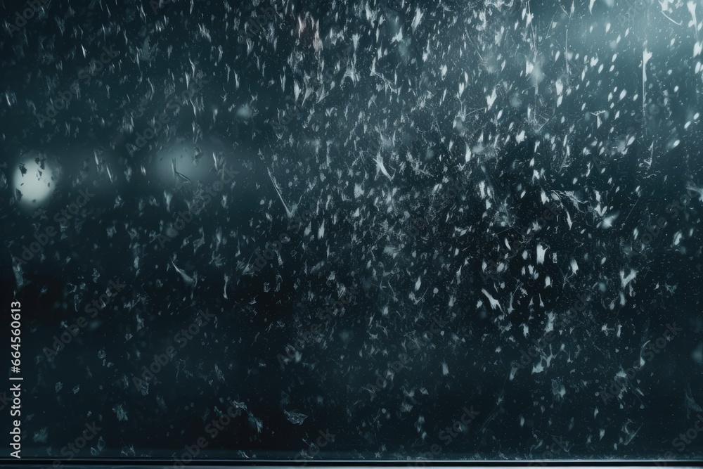 Aufkleber a window that has a bunch of snow falling on it. generative ai
