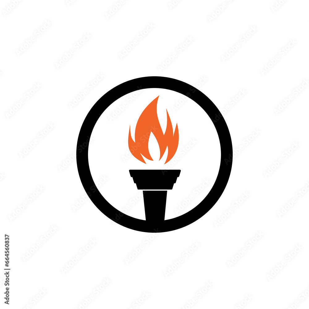 Poster torch logo icon isolated on transparent background
