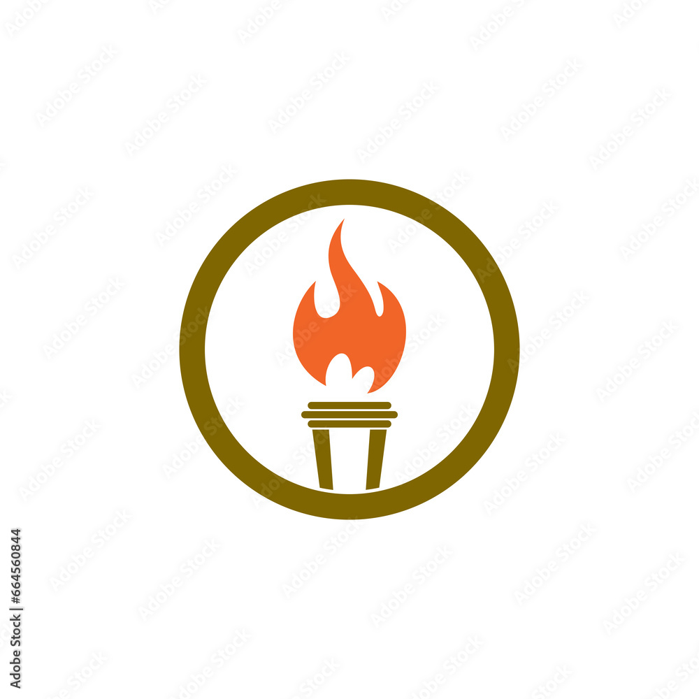 Poster torch logo icon isolated on transparent background