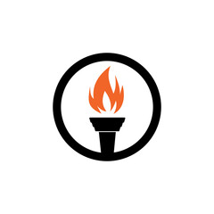 Torch logo icon isolated on transparent background