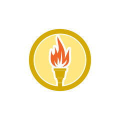 Torch logo icon isolated on transparent background
