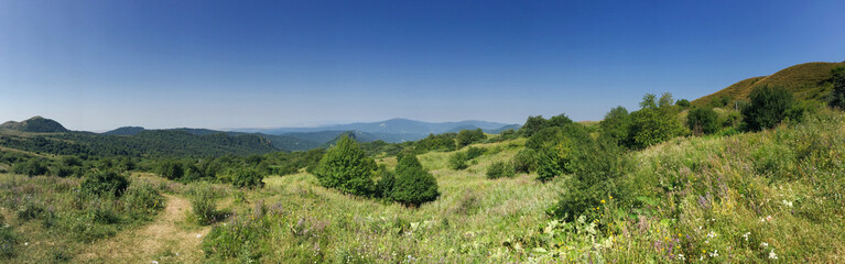 Panoramic view of Gombori Pass in the Republic of Georgia