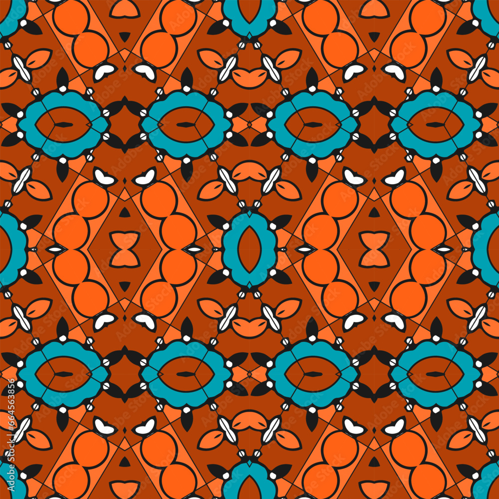 Aufkleber seamless pattern with complex diagonal patterns. the predominant colors are blue and brown. vector i