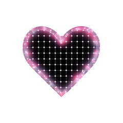 Happy Valentine's Day 3D heart geometry wireframe-shape icon in Y2K retro-futuristic aesthetic style.Design for greeting cards, posters, flyers, and banners. Generative AI.
