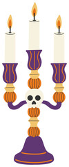 Halloween Candelabra with Skull