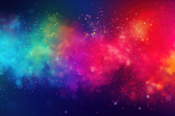 Obraz premium Colorful powder particle explosion background