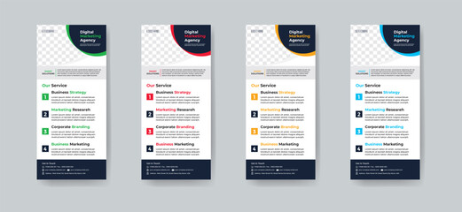 Modern creative corporate business dl flyer or rack card layout concept background flyer brochure cover template for grow up your business to the next level