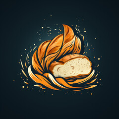 illustration of bread with butter - obrazy, fototapety, plakaty