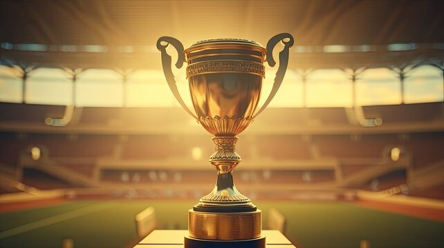a golden award trophy in all its glory, symbolizing recognition and achievement.