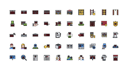  storage icon set