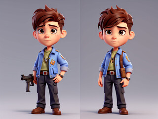 Cartoon soldier with a shotgun