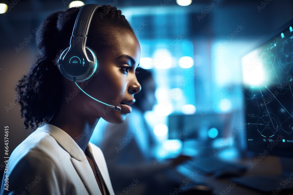 Poster ai's swift assistance captured as call center employee engages customers through innovative chat