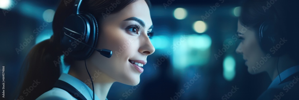 Poster call center pro uses ai chat software for customer aid, showcasing ai's support efficiency