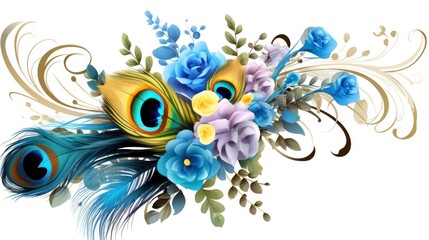 Beautiful florals peacock feather.