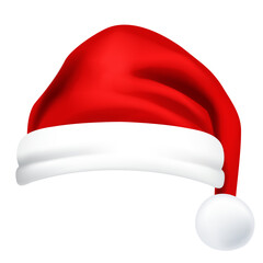 Santa Claus hat. Vector clipart isolated on white background.