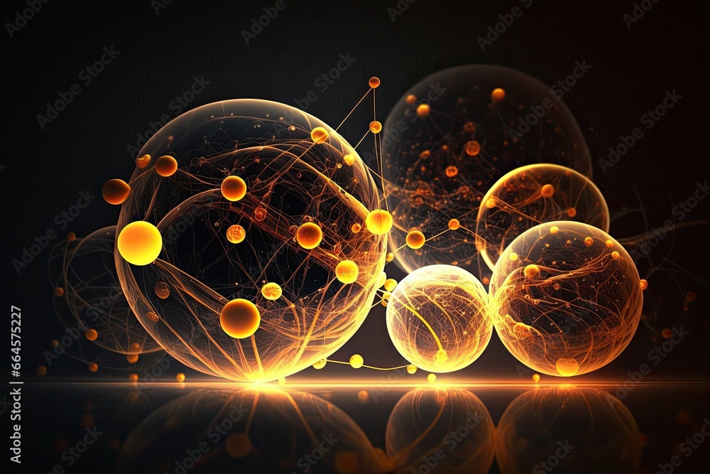 Poster abstract technology background with connection lines and dots