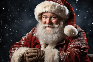 Festive Santa Portrait: Timeless Holiday Cheer. Generative AI