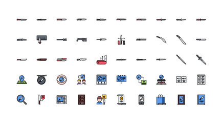 knife icon set