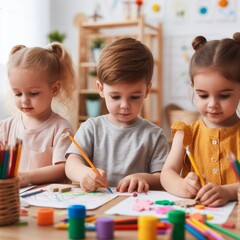 Fototapeta premium children playing in classroom