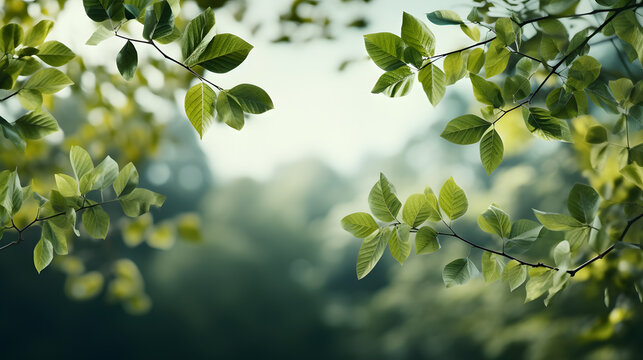 realistic spring leaves background