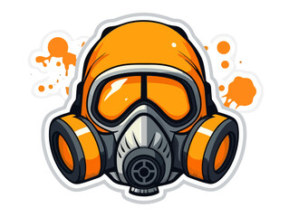 Doodle Agent Orange symbol, cartoon sticker, sketch, vector, Illustration, minimalistic