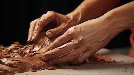 Hands Sculpting a Warm Clay Masterpiece