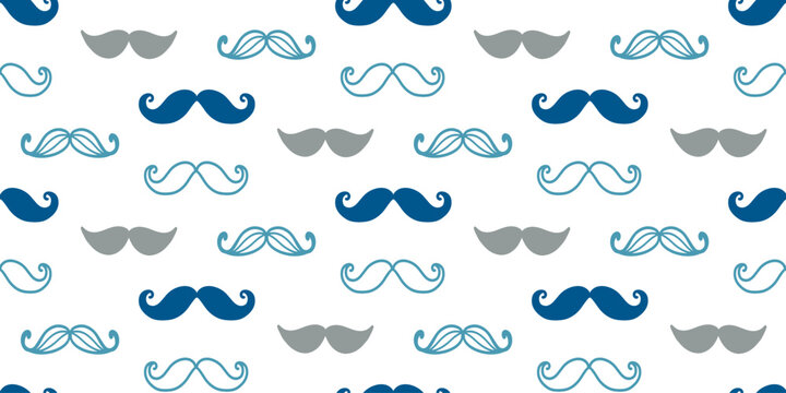 Retro mustache seamless pattern Vintage background
