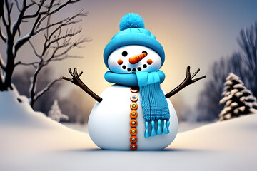 Obraz premium snowman on the snow