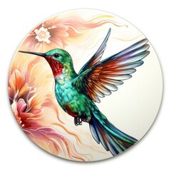 Obraz premium Hummingbird clipart on white background.