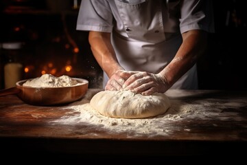 Obraz na płótnie Canvas man working a dough
