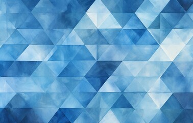 Obraz premium Blue abstract geometric backdrop featuring layered acrylic washes, strong diagonals, and monochromatic artworks