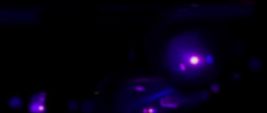 Disco lighting from colorful spotlights as blurred colorful bokeh. Fog is blown out. Continuous loop in real time and in anamorphic format 1.33.