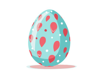 Doodle Easter egg with polka dots, cartoon sticker, sketch, vector, Illustration, minimalistic
