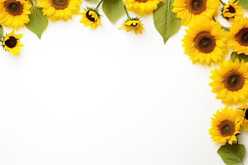 Sunflower Background with copy shape.