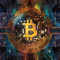 The image represents Bitcoin, a decentralized digital cryptocurrency operating on a blockchain network, allowing peer-to-peer transactions globally without the need for intermediaries.
