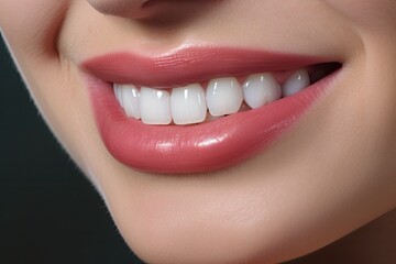 Close up of a smile with nice white teeth.