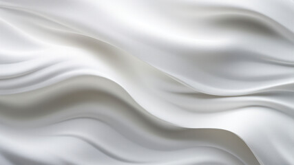abstract white background with smooth lines and waves of white silk fabric
