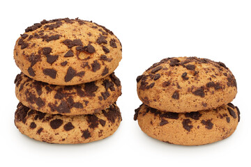 oatmeal chocolate chip cookie isolated on white background