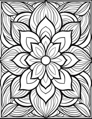 Mandala. Black and white mandala for adult coloring book page. Vector illustration.