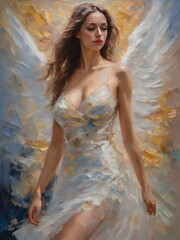 angel with wings .Generative AI design.