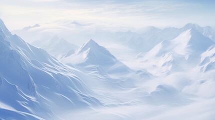 snow covered mountains. Generative AI