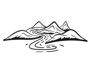 Doodle Cycling track, cartoon sticker, sketch, vector, Illustration, minimalistic