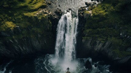 Fototapeta na wymiar Waterfall Landscape. Generative AI