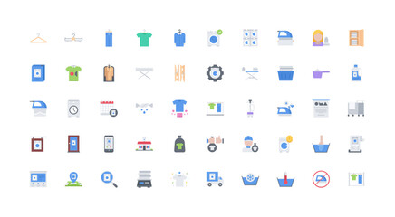 dry cleaning icon set
