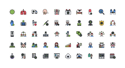 virus icon set