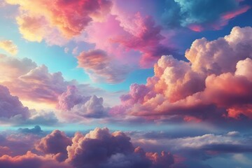 Colorfull Sky Clouds Backgrounds, Sky Clouds Backgrounds, Generative Ai