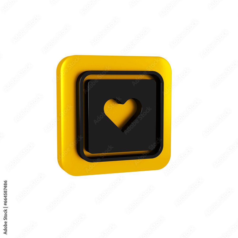 Poster black like heart icon isolated on transparent background. counter notification icon. follower insta.