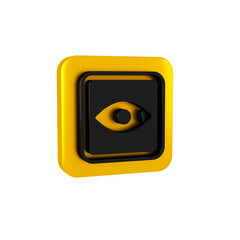 Black Film or movie cinematography rating or review icon isolated on transparent background. Yellow...