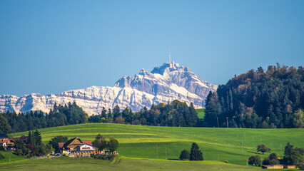 swiss mountain landscape with säntis