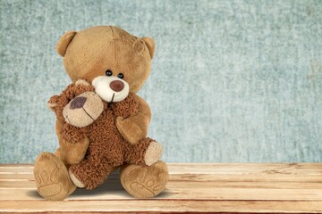 Obraz premium Soft bear plushie toy on desk